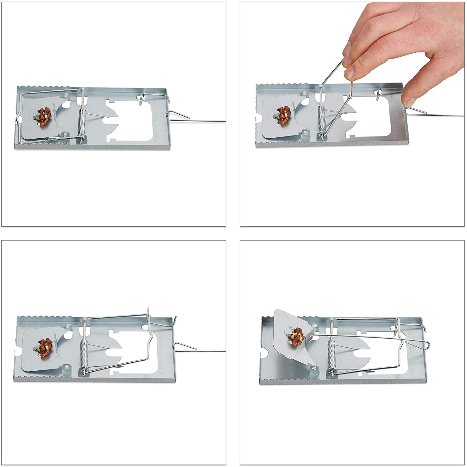 Trappola per topi e ratti in metallo a scatto con chiusura a ghigliottina