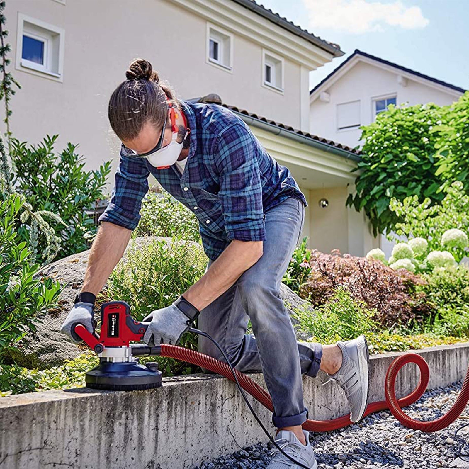 Levigatrice da muro per parete con 6 livelli di regolazione spazzole a corona TE-DW 180