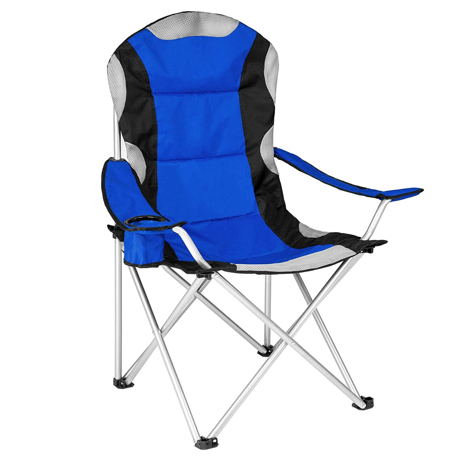 Poltrona da campeggio imbottita con chiusura ad ombrello "Camping" in acciaio per mare e Balcone