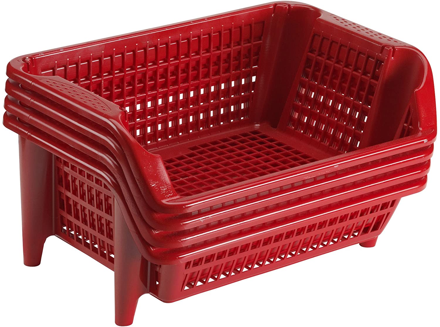 Cestello impilabile "Magic" milleusi in plastica per uso casalingo a bocca di lupo