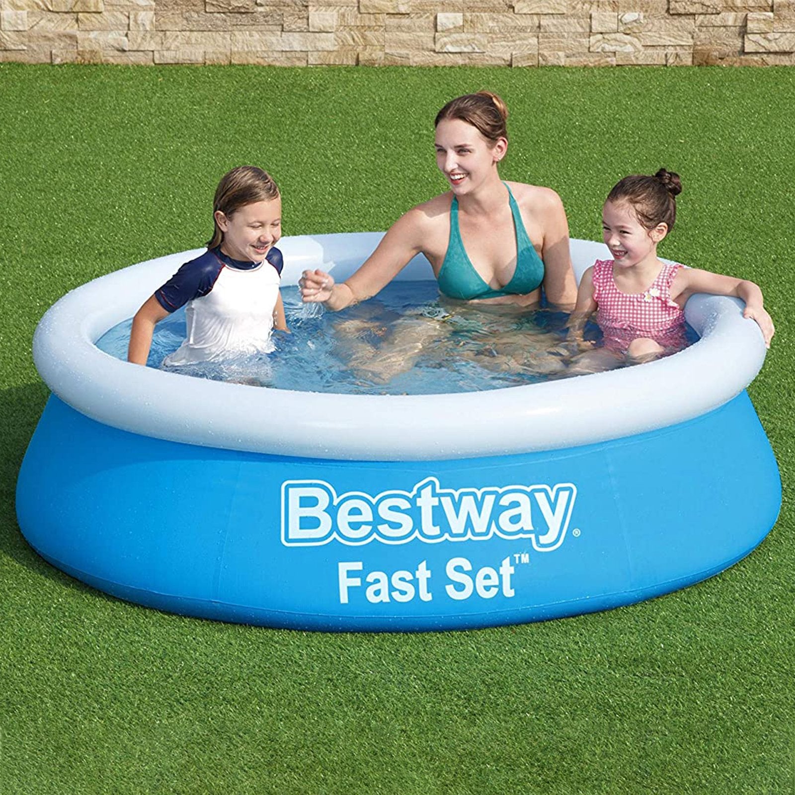 Piscina 183 cm tonda fuoriterra per bambini giardino veranda ciambellone