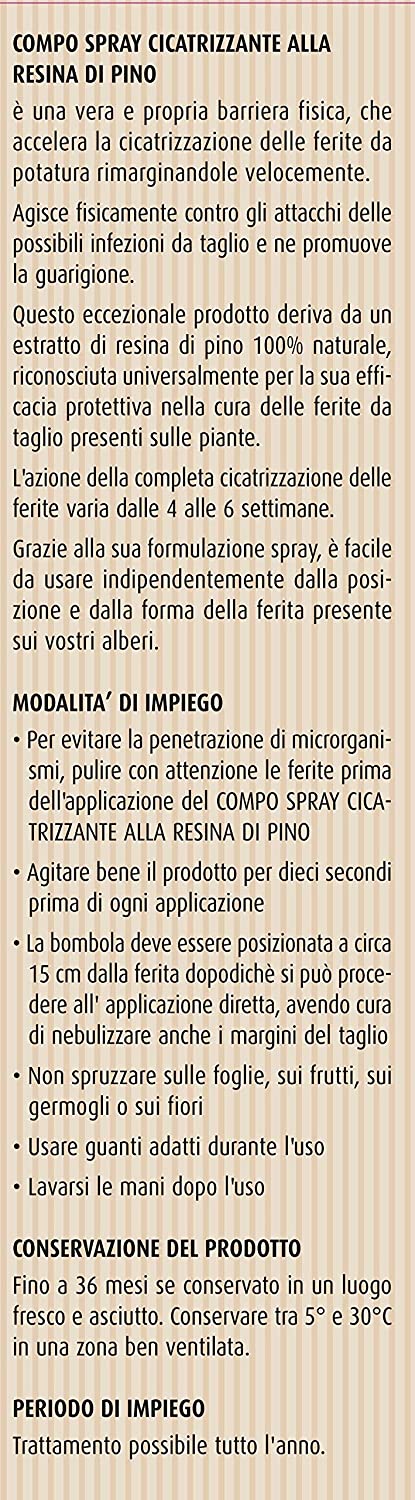 Cicatrizzante spray per innesti e potature da 300 ml per alberi e arbusti a base di resina di pino naturale