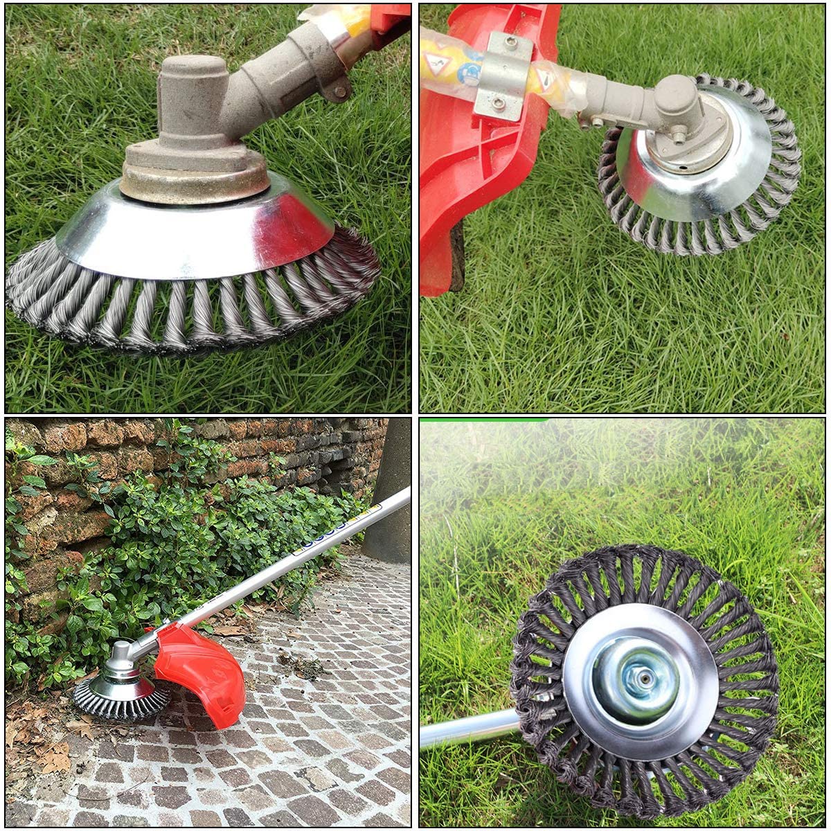 Spazzola per decespugliatore disco da diserbo in acciaio zincato, rimuovi erbacce, muschio e rovi