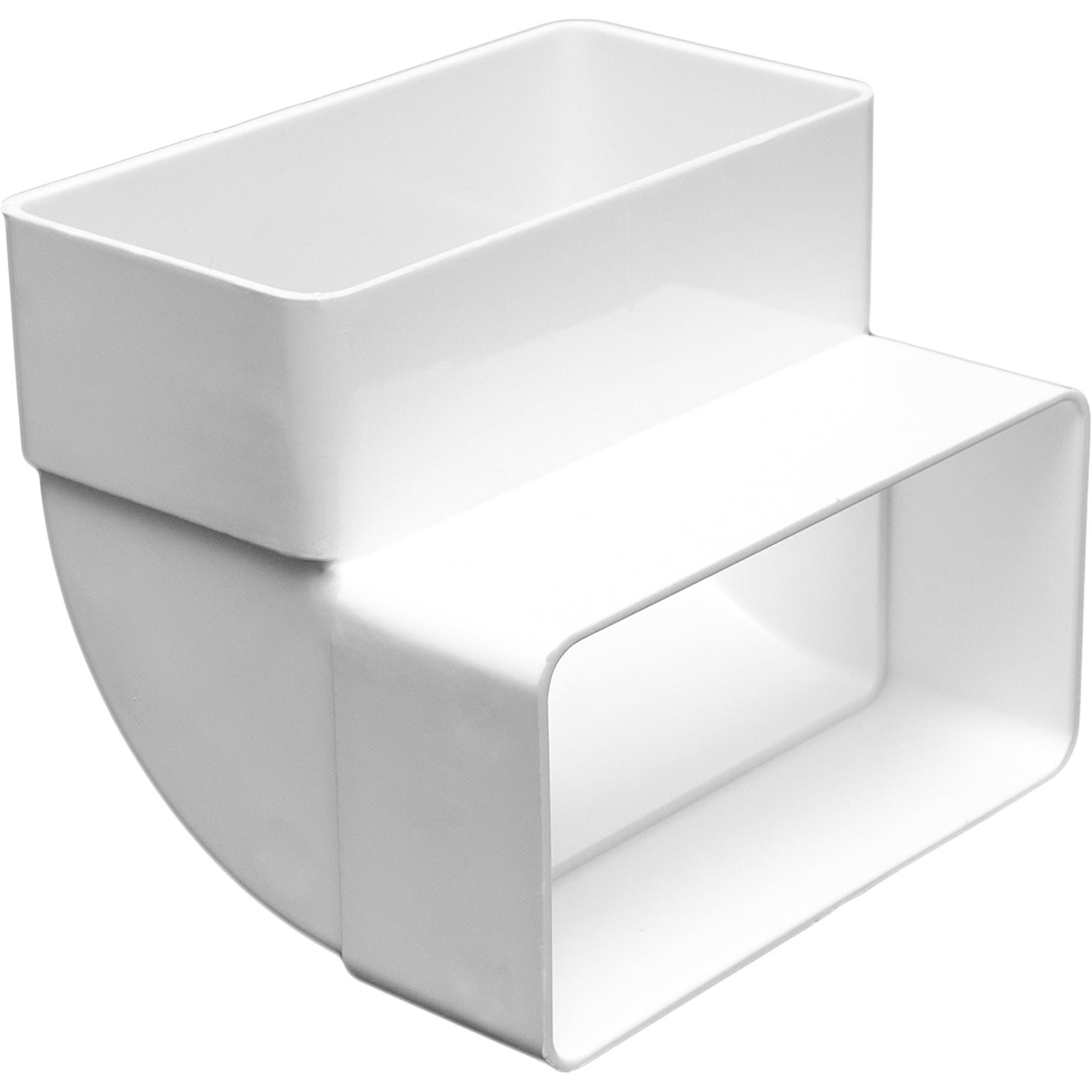 Curva per tubo aerazione canalizzata sezione rettangolare in ABS