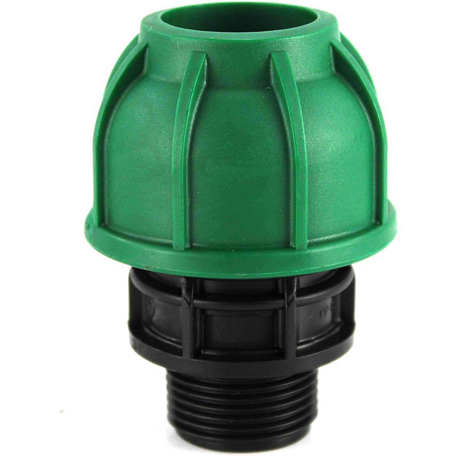 Raccordo con filetto maschio in polipropilene a compressione per irrigazione PN 10 Bar