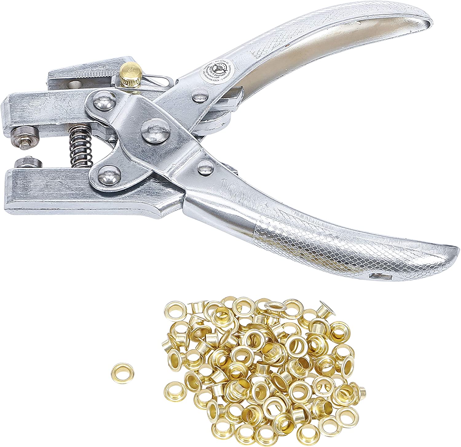 Pinza punzonatrice per occhielli in metallo da 165 mm con 50 occhielli