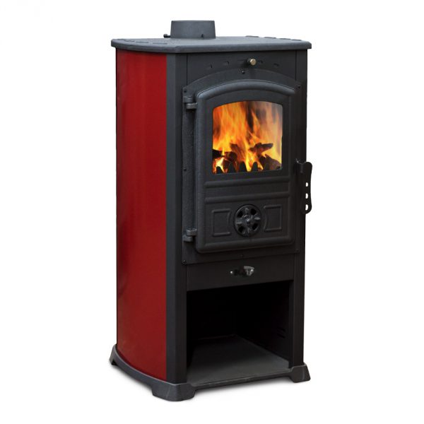 Stufa a legna "Koral" 8 kW in acciaio verniciato caminetto h 94 cm