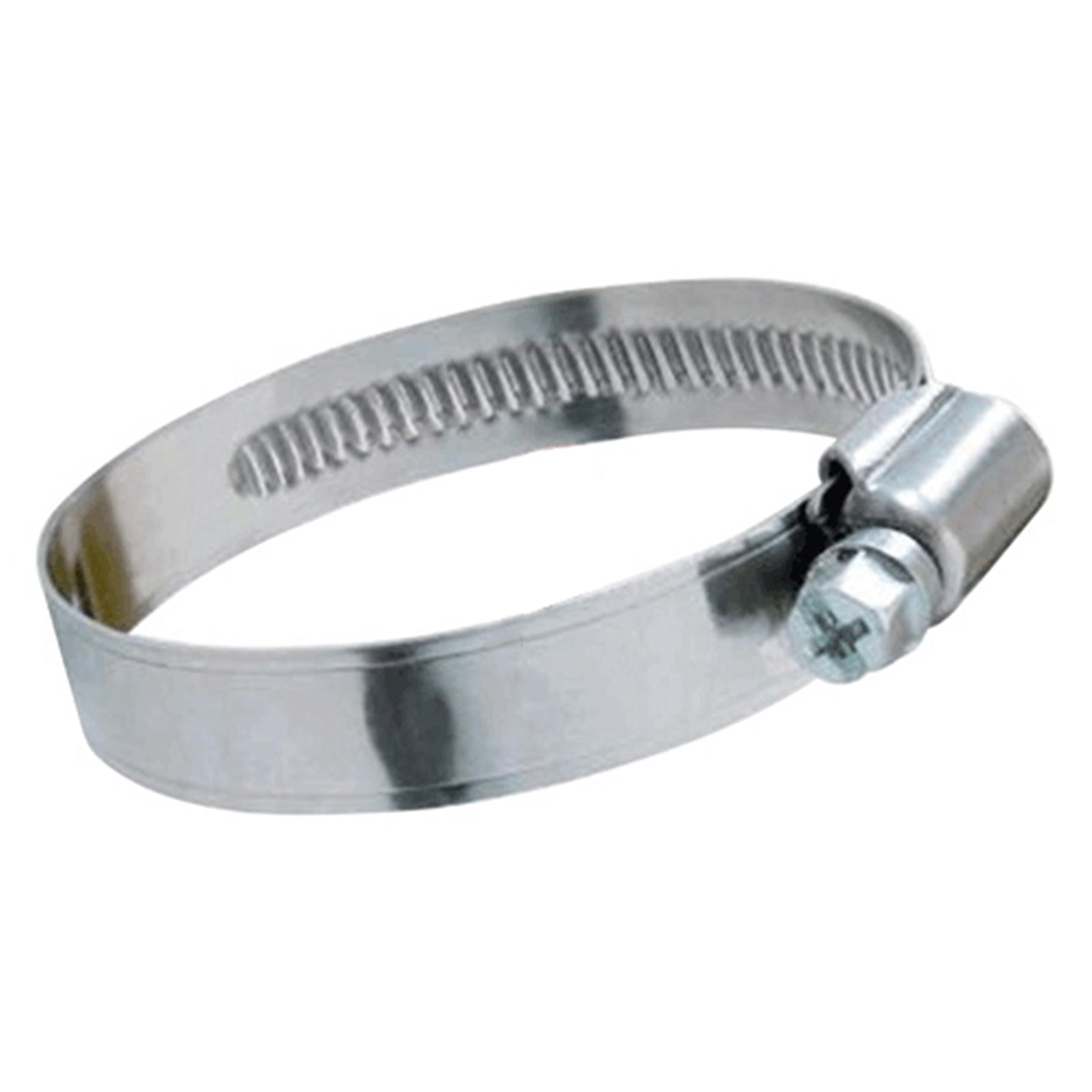 Fascetta metallica stringitubo bordi rialzati e arrotondati con vite a testa esagonale