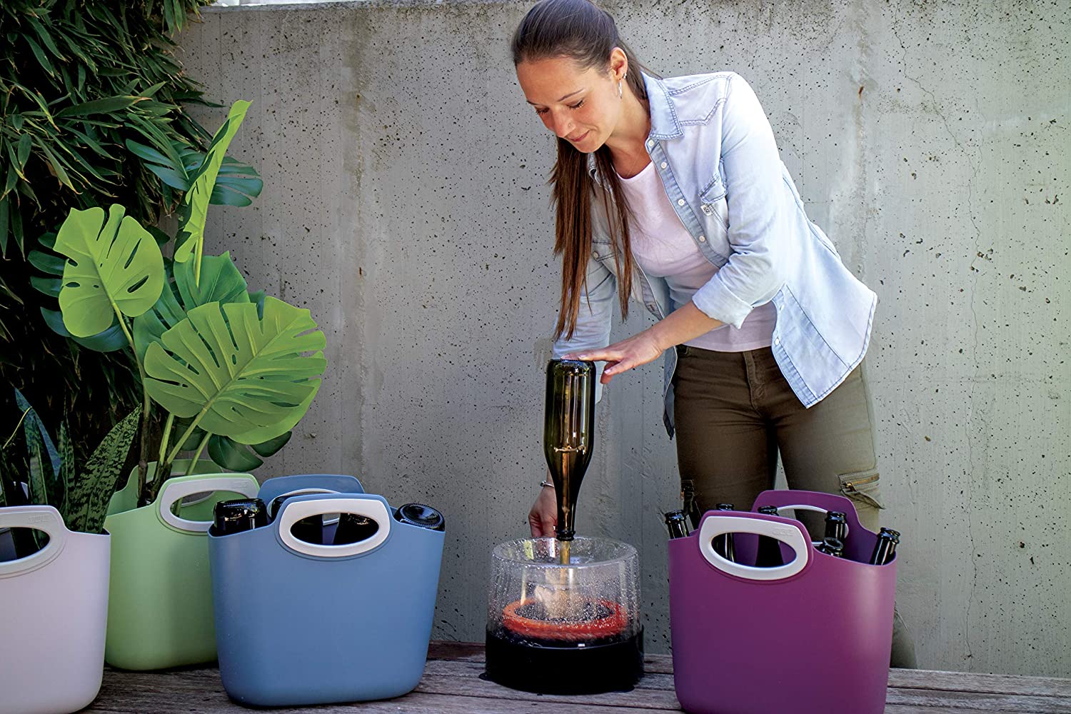 Lavabottiglie idraulico per lavare bottiglie, Vasi e Contenitori in Vetro "Made in Italy"