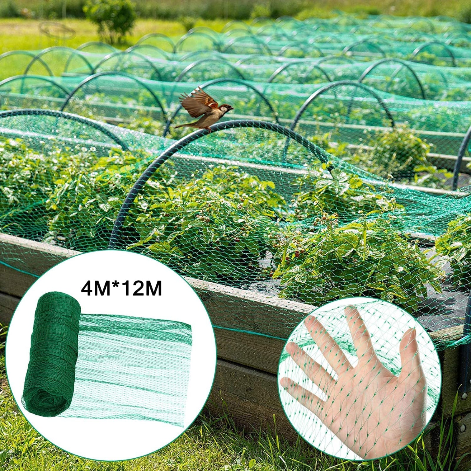 Rete anti uccelli a maglia quadrata per orti e frutteti in Nylon anti UV