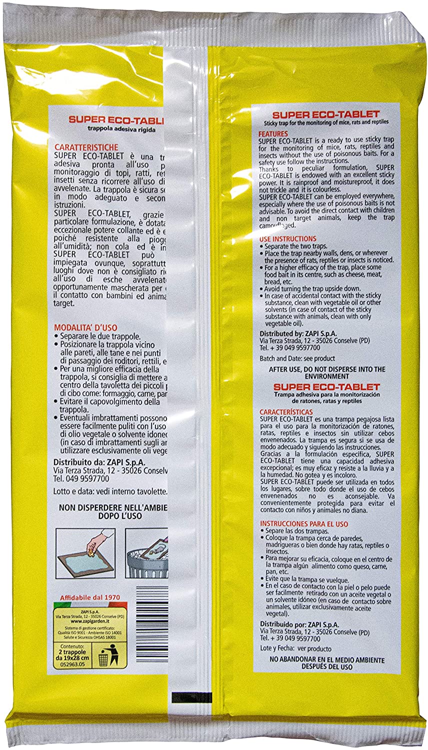 Tavolette adesive per topi e ratti trappola in legno con colla topicida