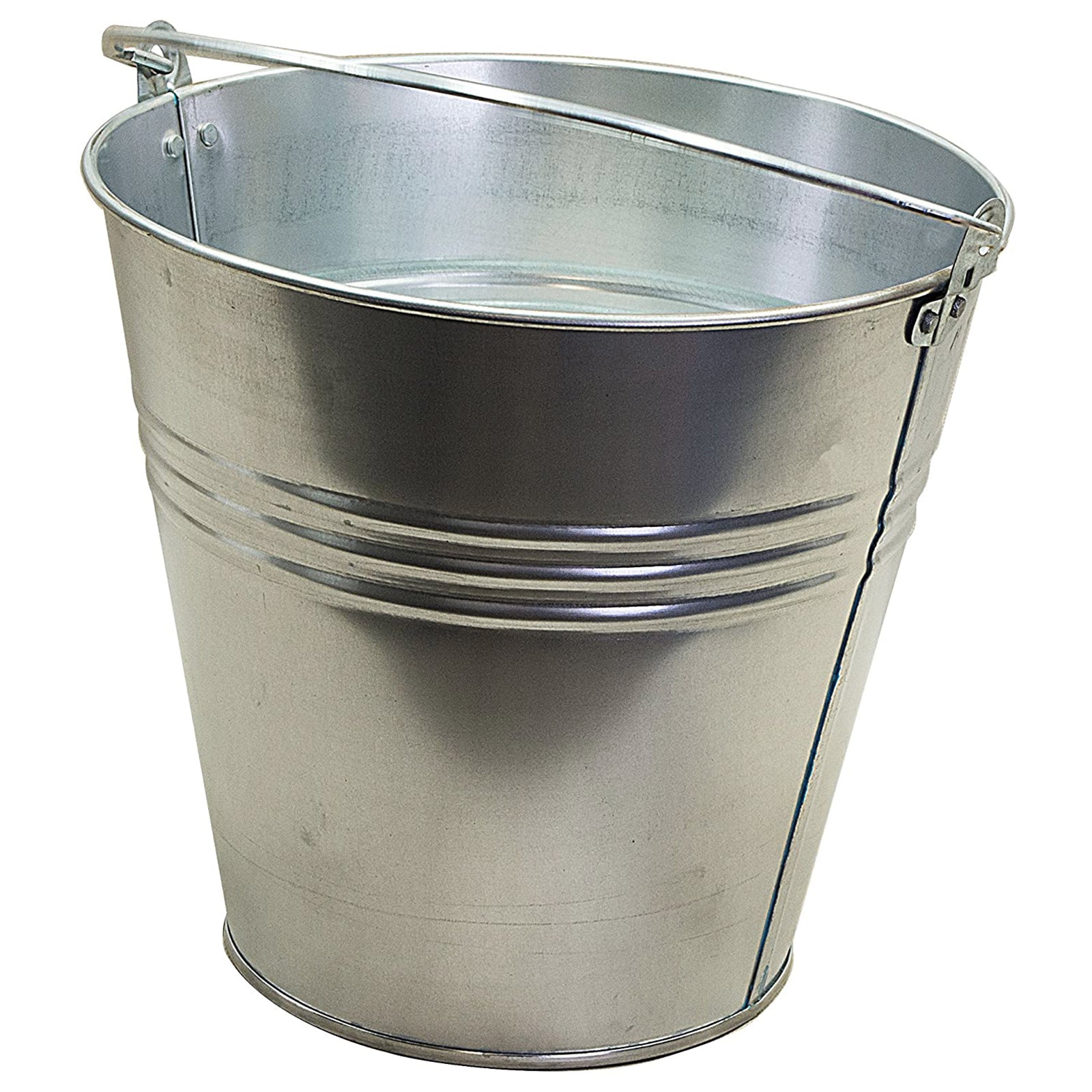 Secchio in lamiera zincata rinforzata con maniglia per trasporto alimenti