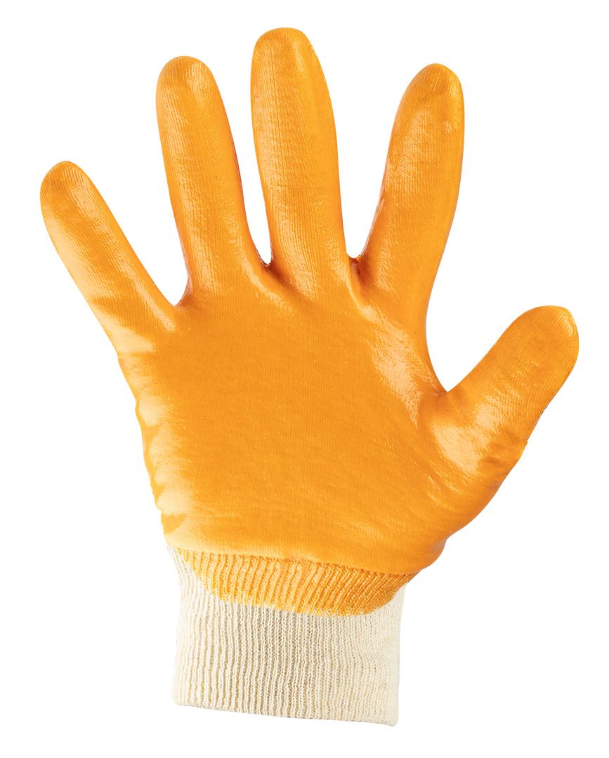 Guanto da lavoro in tessuto jersey di cotone impregnato in NBR Leggero polsino elastico