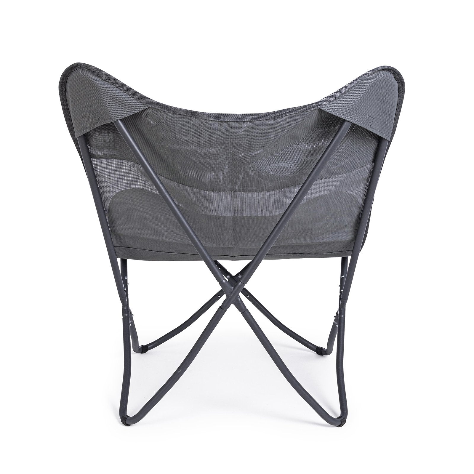 Sedia da mare "Butterfly Gabicce" pieghevole con struttura in acciaio seduta e schienale