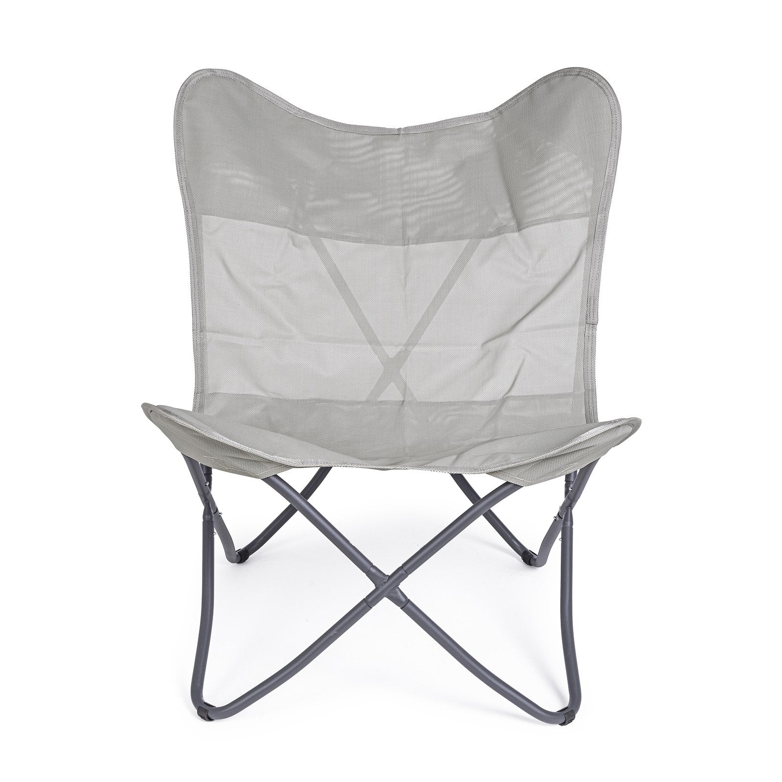 Sedia da mare "Butterfly Gabicce" pieghevole con struttura in acciaio seduta e schienale