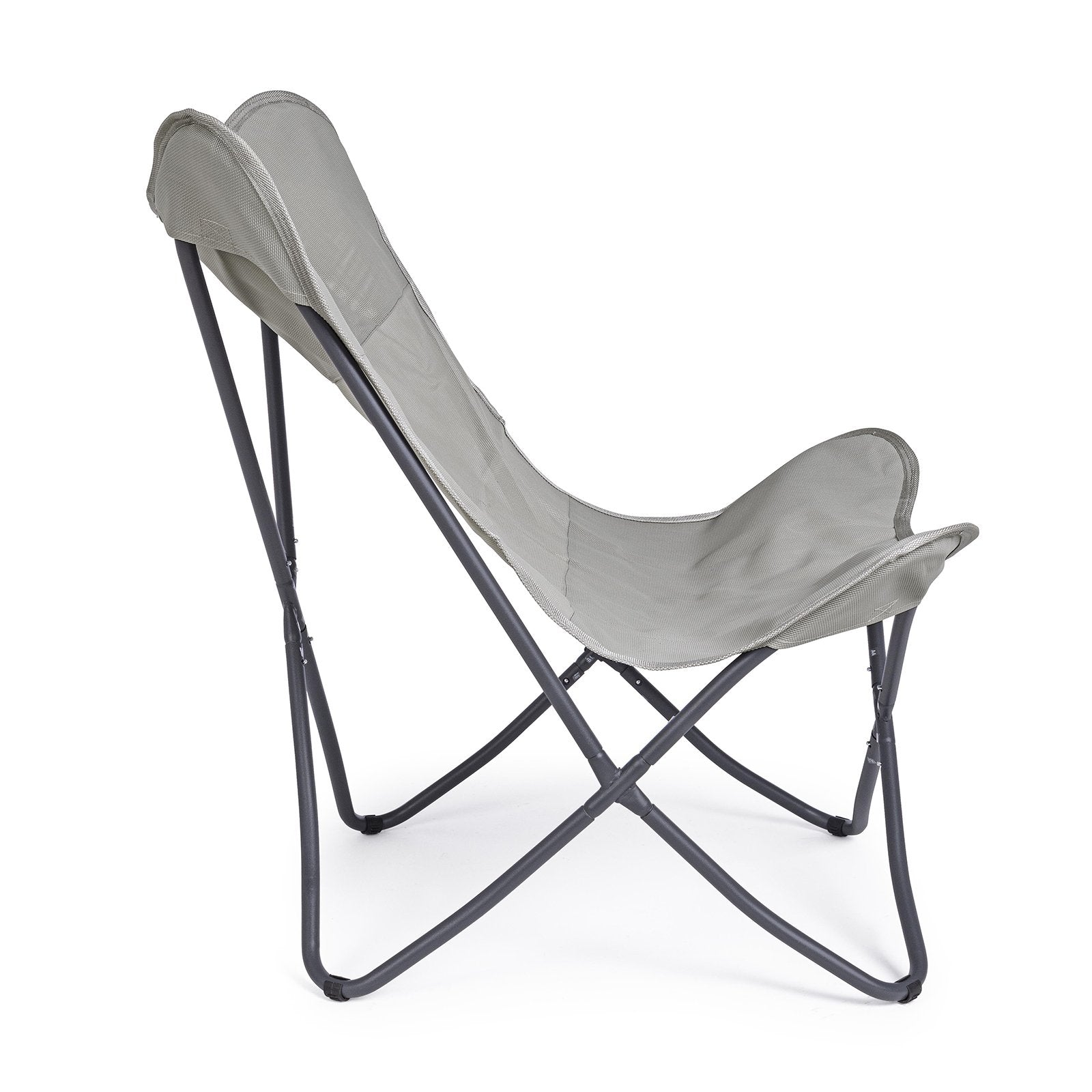 Sedia da mare "Butterfly Gabicce" pieghevole con struttura in acciaio seduta e schienale