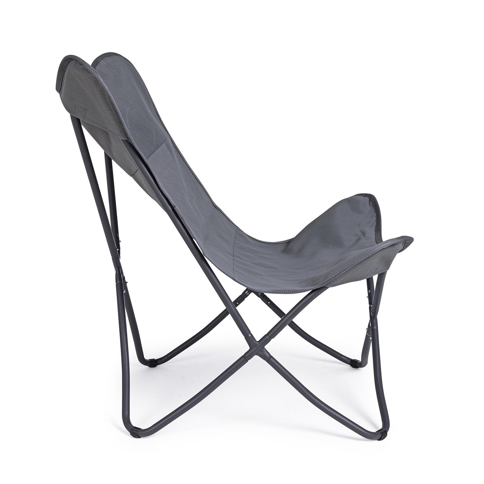 Sedia da mare "Butterfly Gabicce" pieghevole con struttura in acciaio seduta e schienale