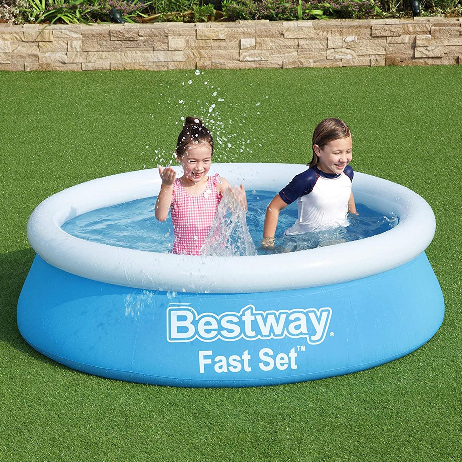 Piscina 183 cm tonda fuoriterra per bambini giardino veranda ciambellone