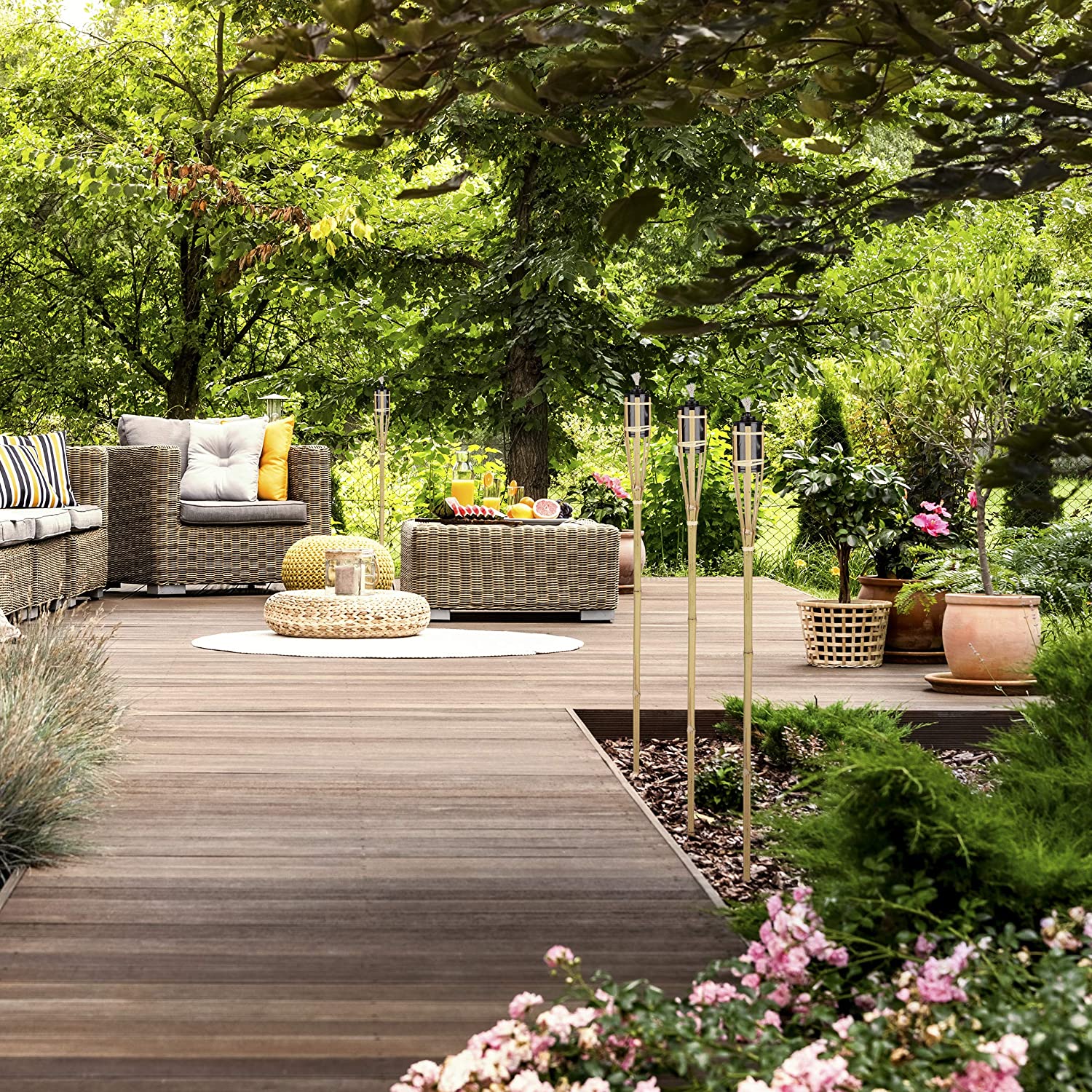 Olio profumato alla citronella per torce e lampade in bambù antizanzare lt1