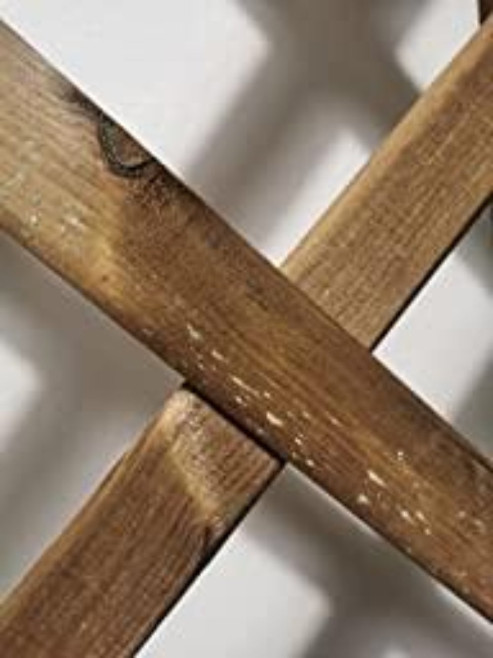 Pannello grigliato "Patio" Onda in legno tropicale naturale per recinzioni giardino e terrazzo