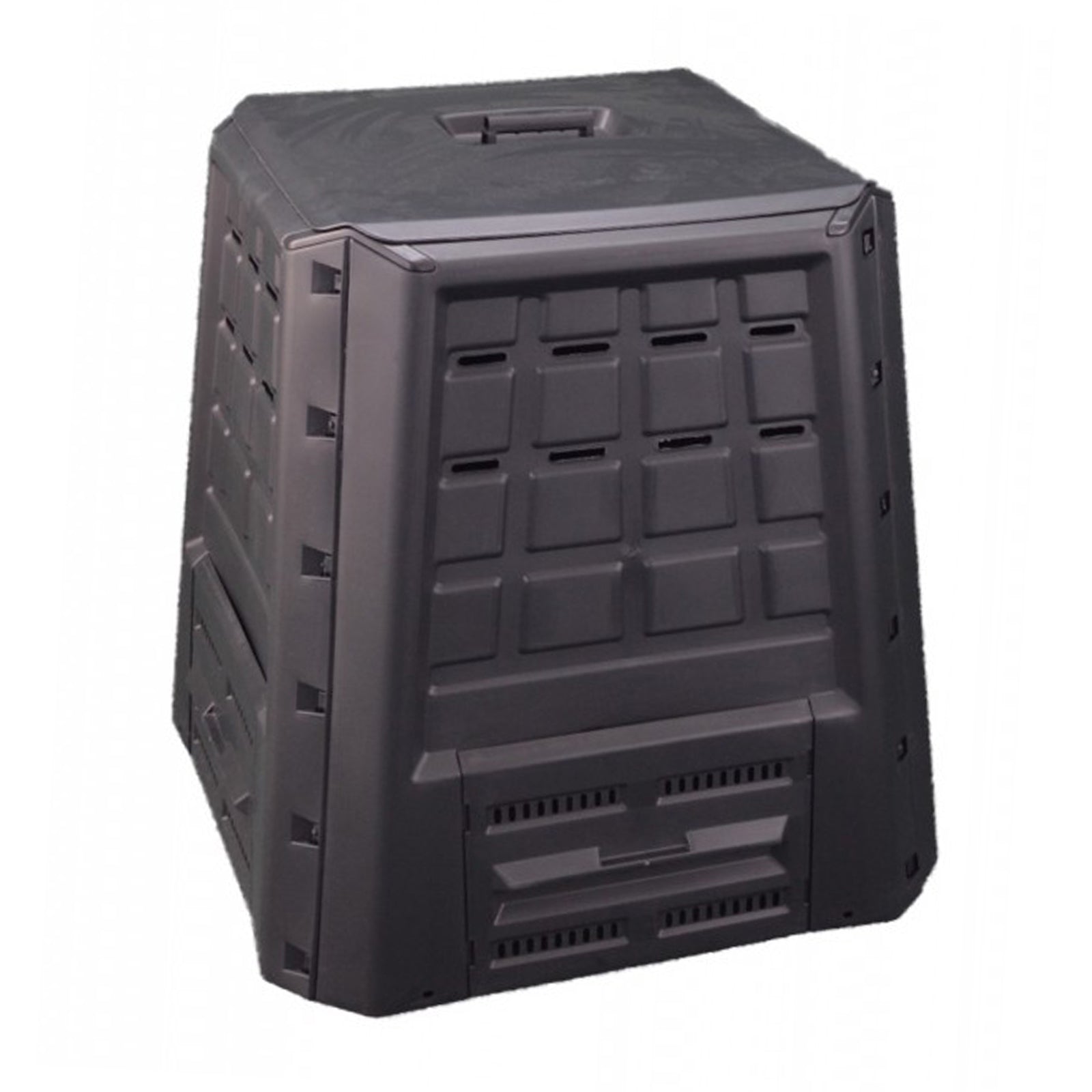 Compostiera quadrata da giardino 380 lt con apertura superiore ed inferiore