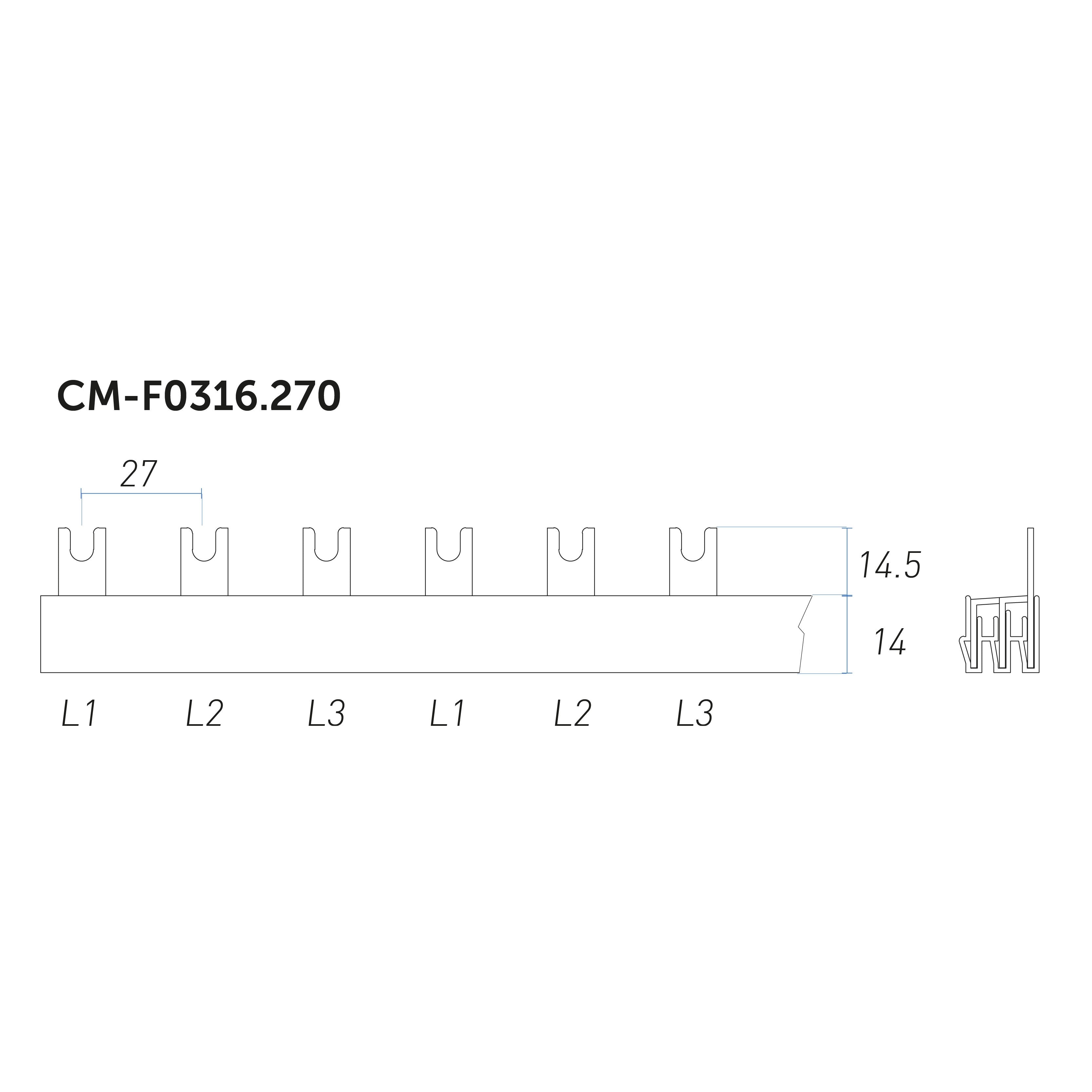 Barre di distribuzione a pettine, per collegamento cavi elettrici