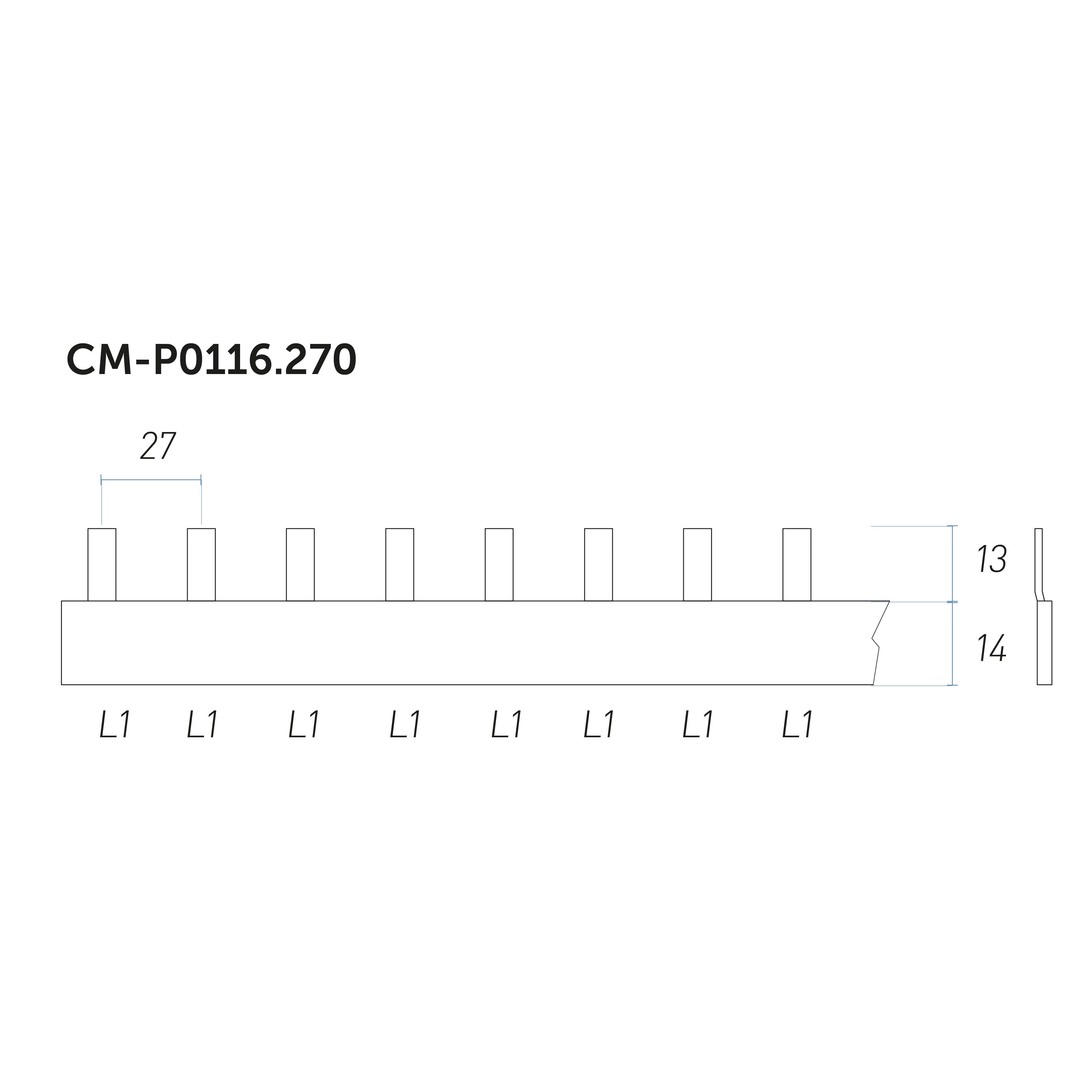 Barre di distribuzione a pettine, per collegamento cavi elettrici