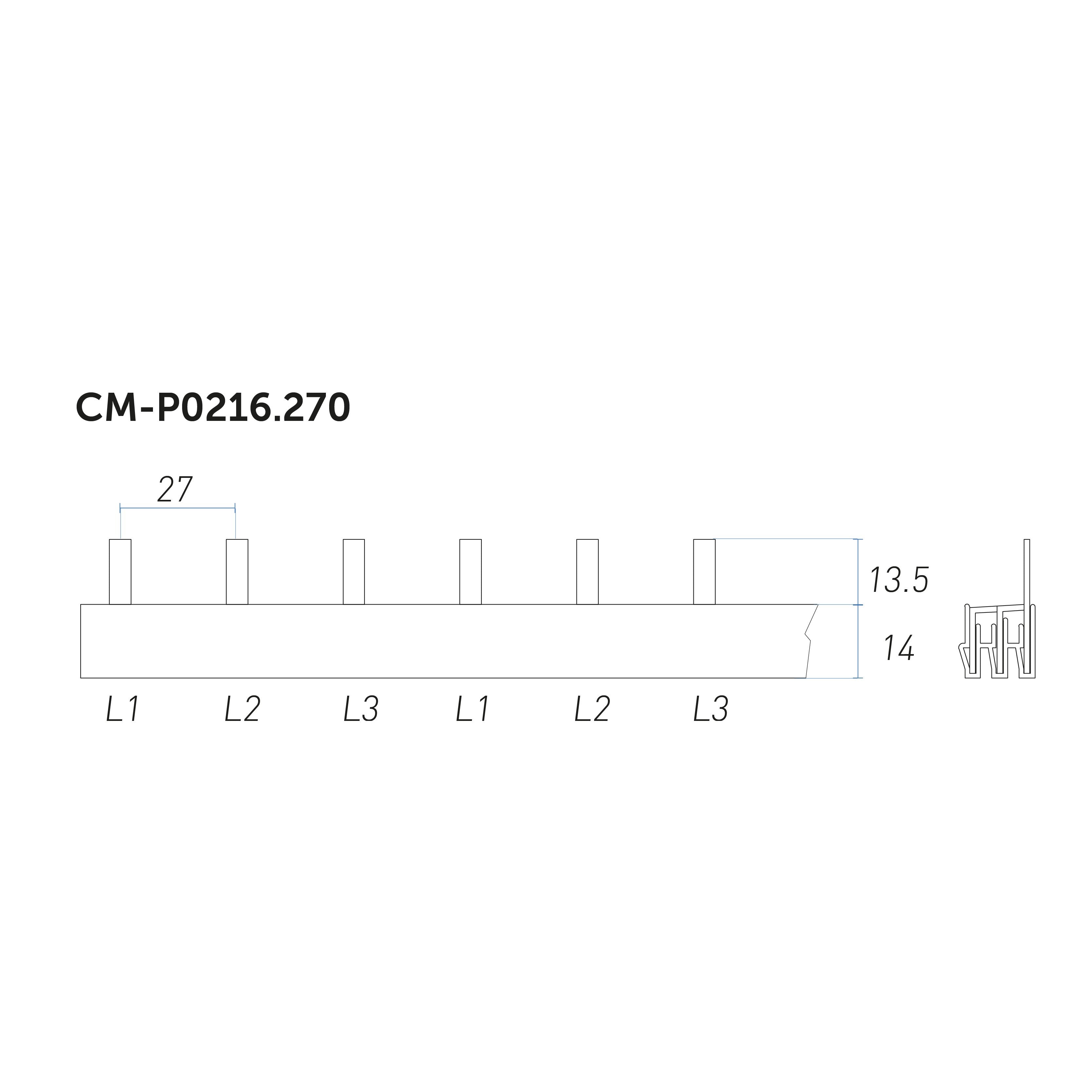 Barre di distribuzione a pettine, per collegamento cavi elettrici