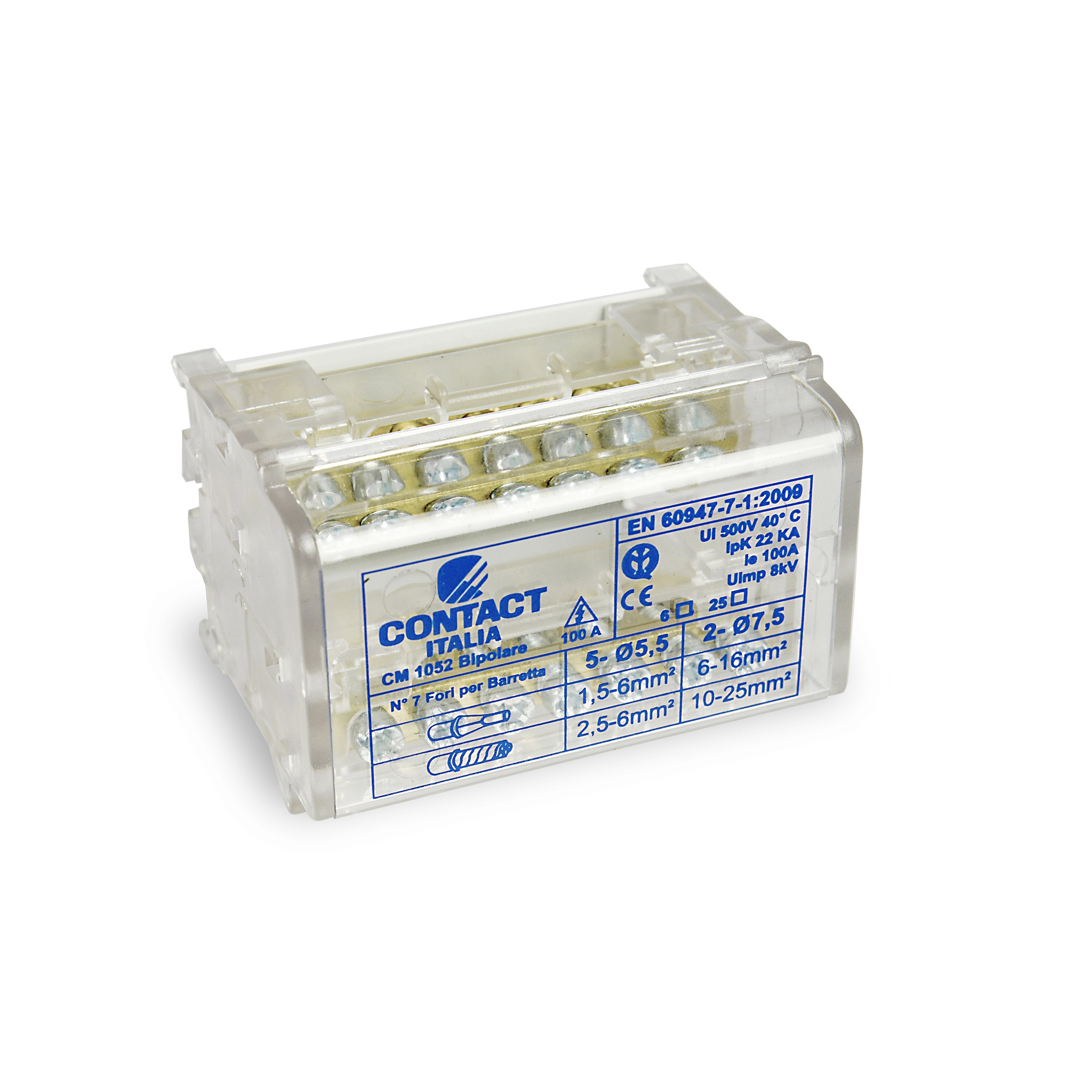 Morsettiere di distribuzione bipolari/tetrapolari, per collegamento cavi elettrici