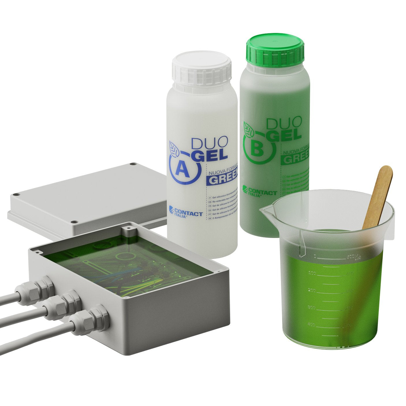 Gel bicomponente siliconico DuoGel per isolamento elettrico atossico bassa viscosità