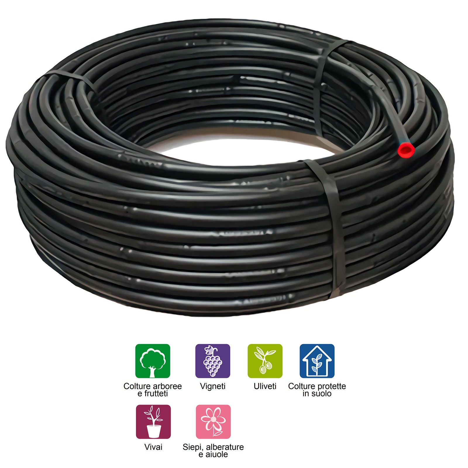 Tubo gocciolante "Junior" in polietilene con gocciolatore cilindrico compatto Ø 16 mm