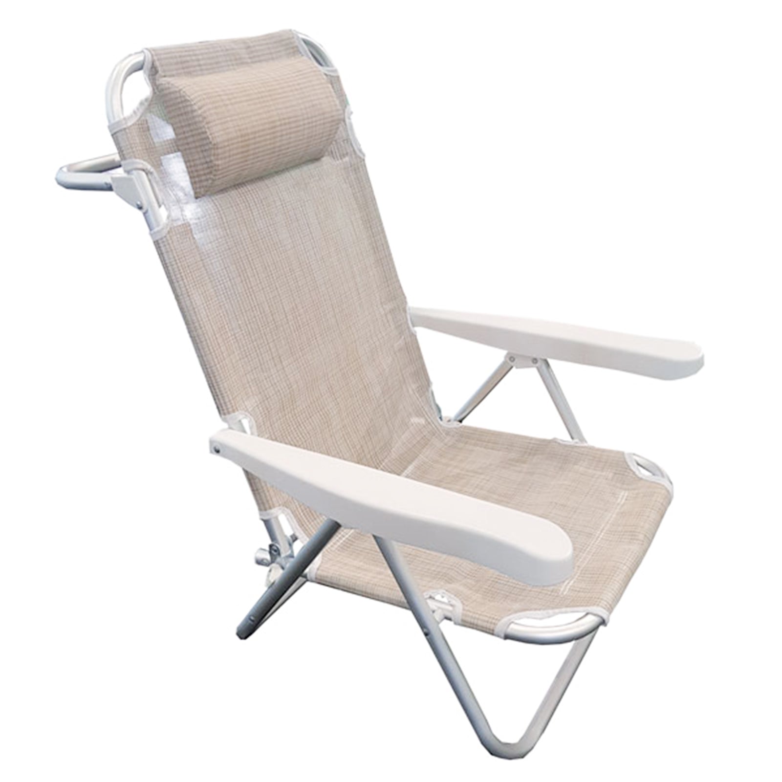 Poltrona "Joy" sedia a sdraio spiaggina da balcone e veranda con braccioli pieghevole in alluminio