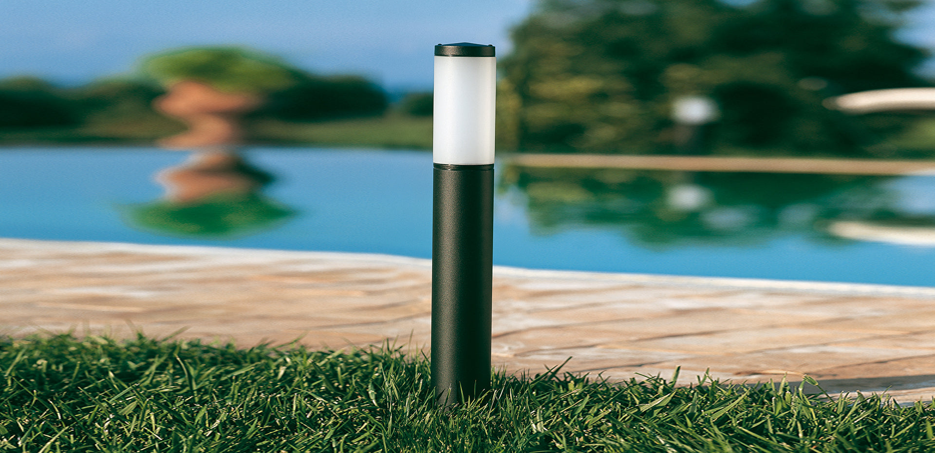 Lanterna a paletto "Fidel" lampada da esterno in alluminio h 55 cm