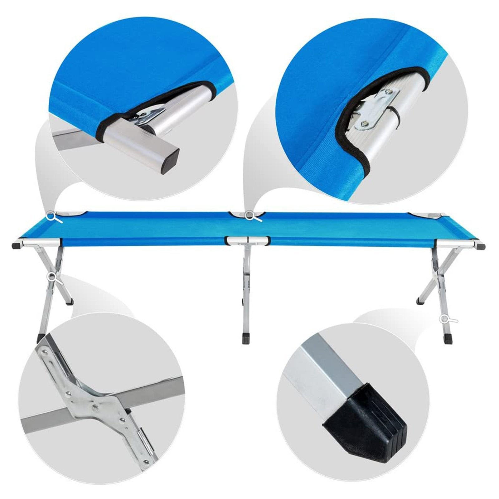 Brandina "Emergency" lettino in alluminio pieghevole per campeggio ed escursioni