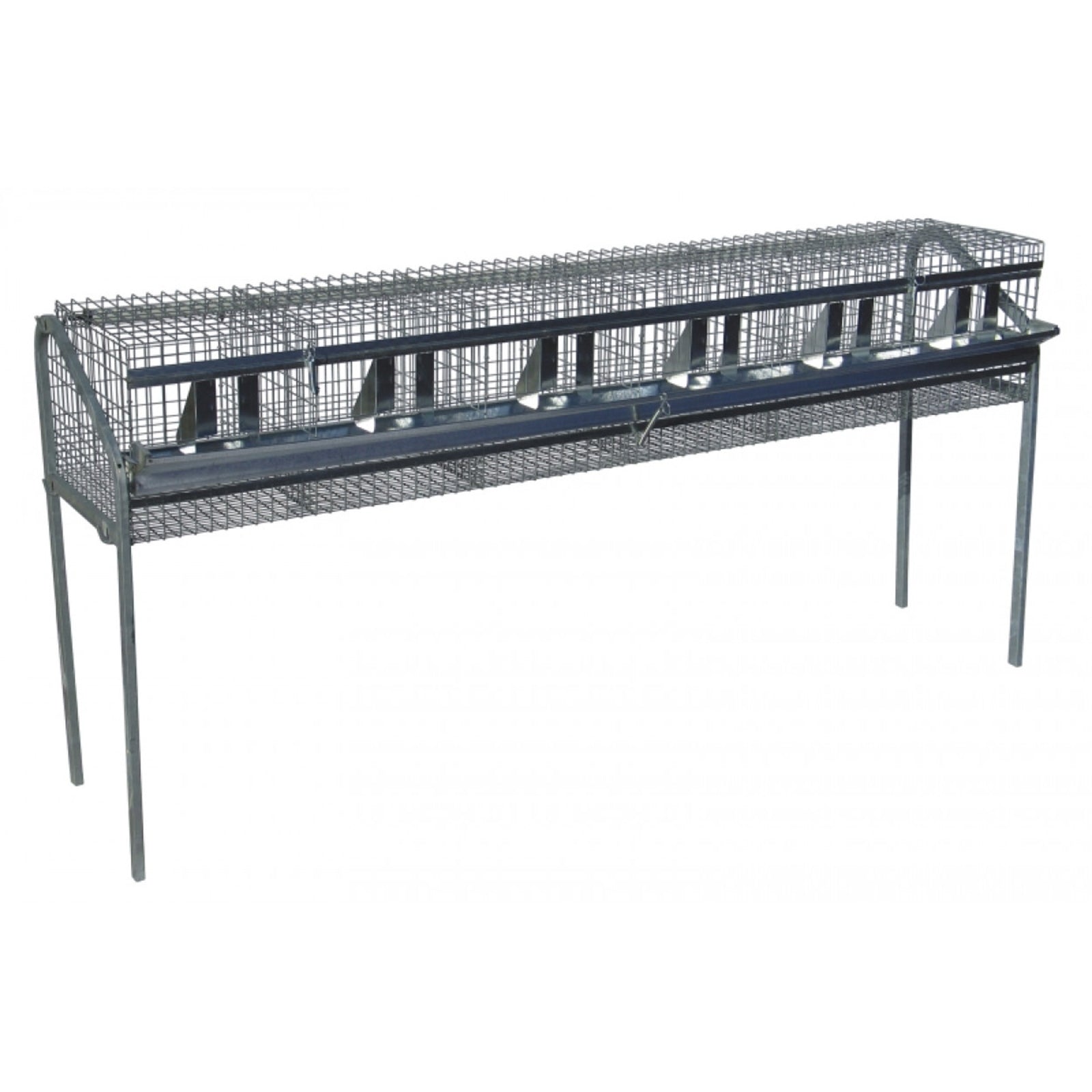 Gabbia zincata per conigli da ingrasso con mangiatoia ed abbeveratoio