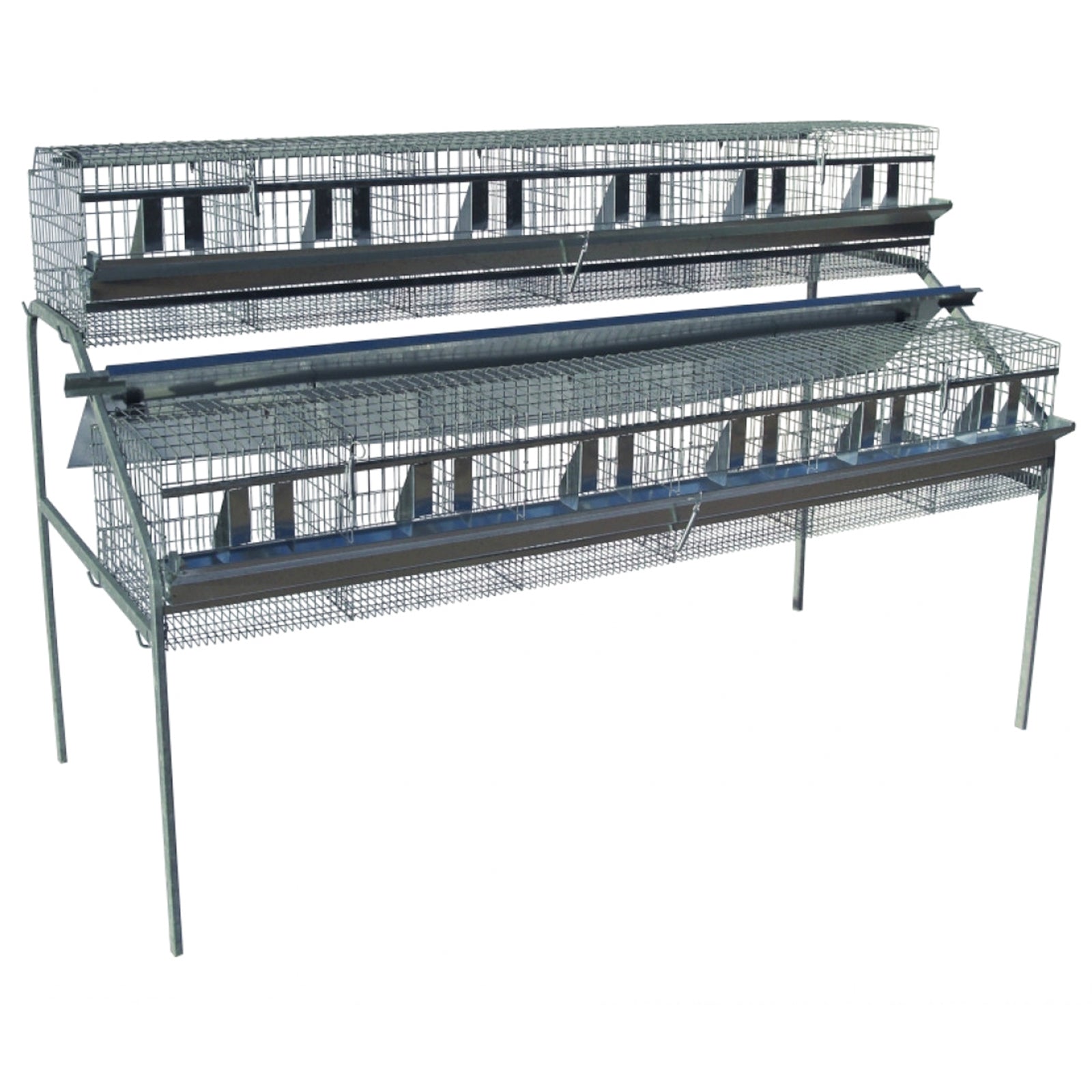 Gabbia zincata per conigli da ingrasso con mangiatoia ed abbeveratoio