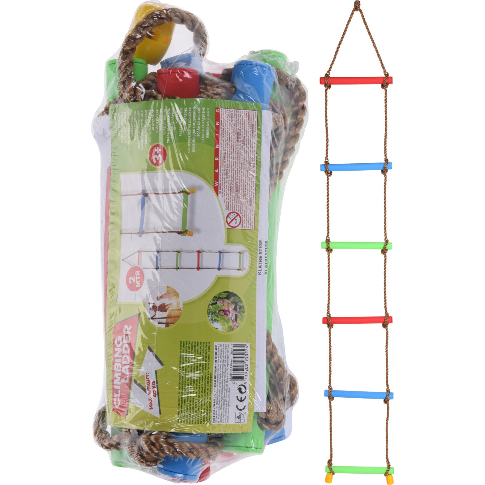 Gioco scala da arrampicata per altalena in plastica con corde per bambini