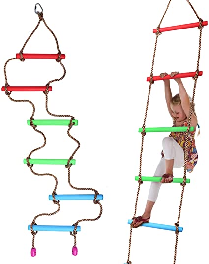 Gioco scala da arrampicata per altalena in plastica con corde per bambini