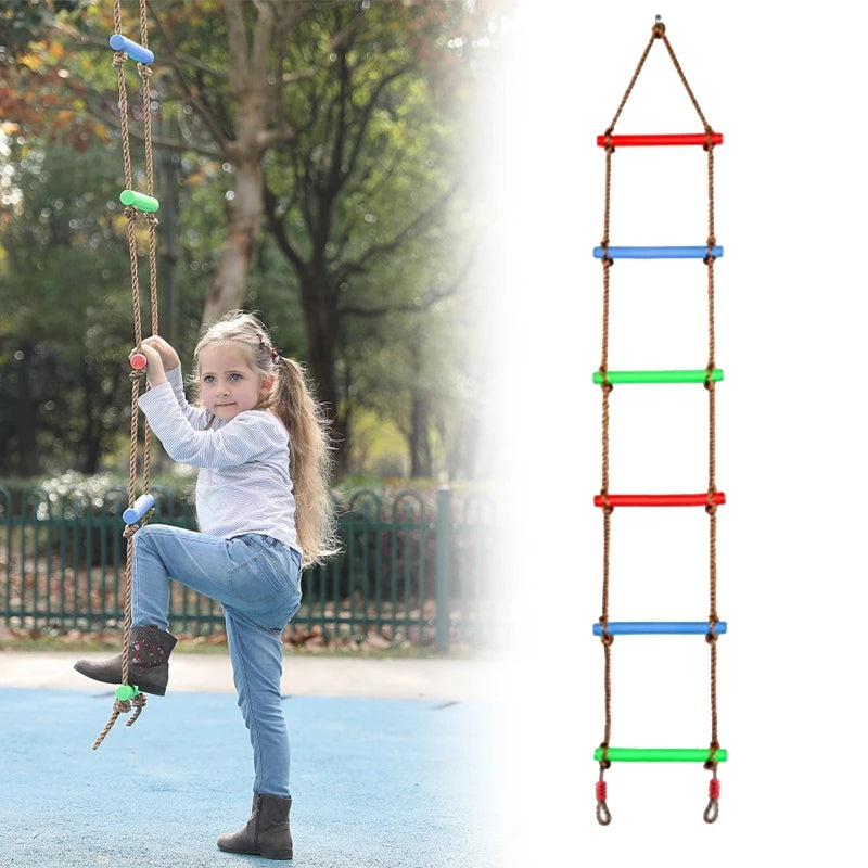Gioco scala da arrampicata per altalena in plastica con corde per bambini