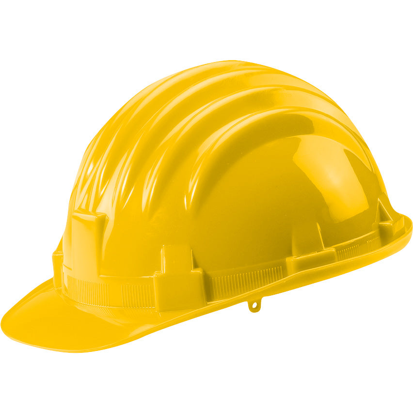 Elmetto da lavoro protettivo in polietilene regolabile da cantiere Giallo