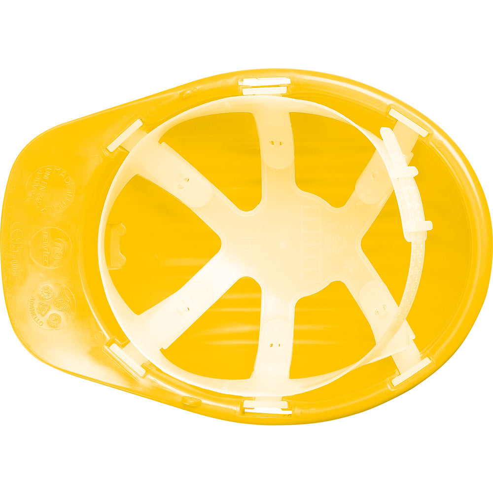 Elmetto da lavoro protettivo in polietilene regolabile da cantiere Giallo