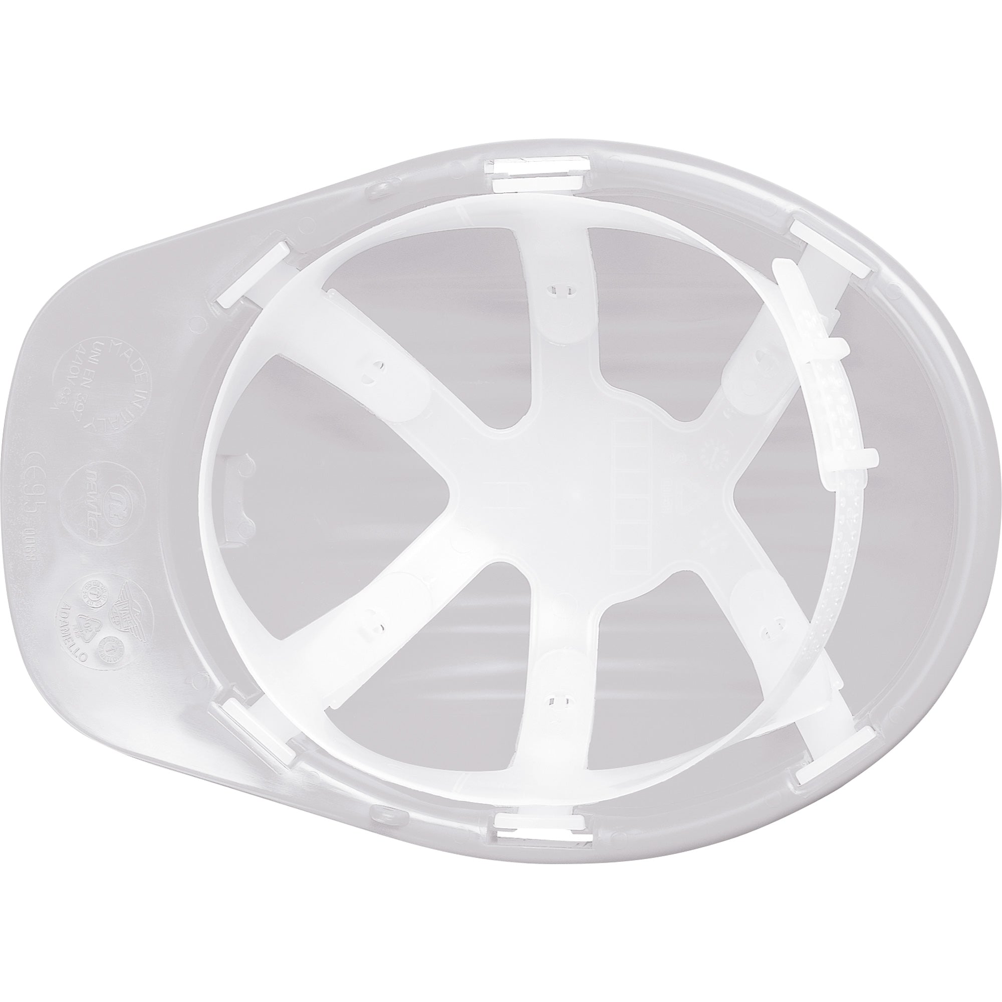 Elmetto da lavoro protettivo in polietilene regolabile da cantiere Bianco