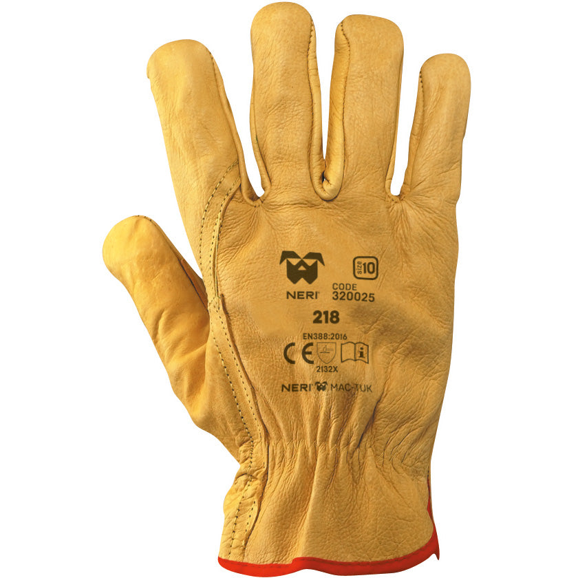 Guanti da lavoro invernali anti-usura in fiore di pelle bovina gialla