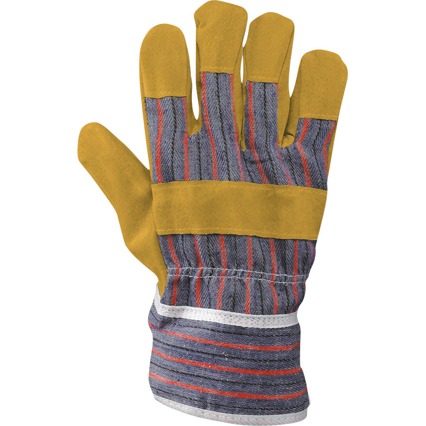 Guanti da lavoro "88PBS" palmo in fiore di pelle suina con dorso in tela tg 10