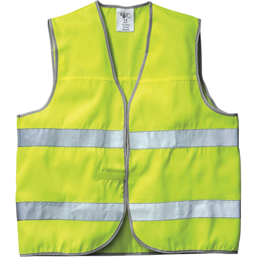 Gilet alta visibilità "New Way" 100% poliestere smanicato con bande rifrangenti
