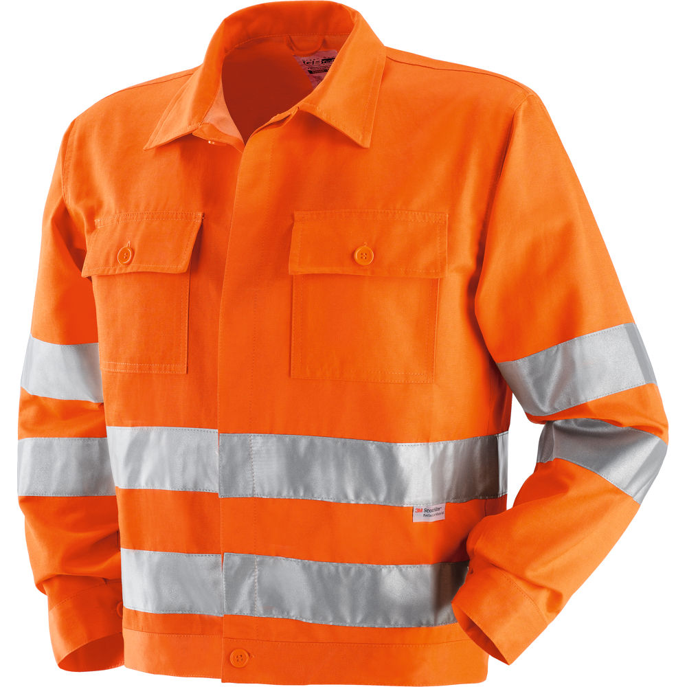 Giubbino alta visibilità felpato 60 % cotone e 40% poliestere con bande rifrangenti