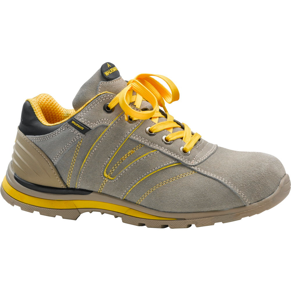 Scarpe antinfortunistiche leggere da lavoro comode sportive in crosta bovina scamosciata