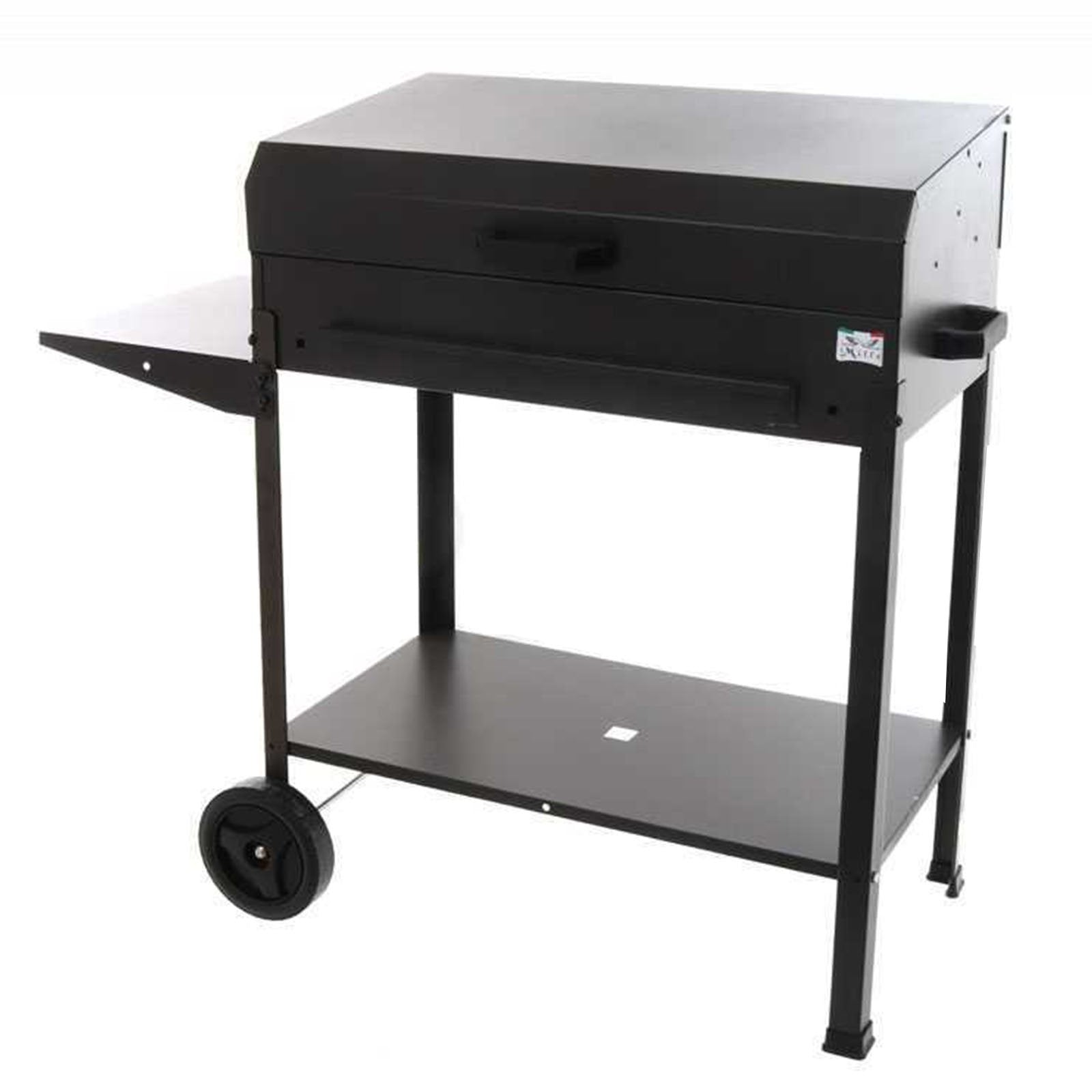 Barbecue a carbonella "Polifemo" griglia regolabile con ruote e tappo "Made in Italy"