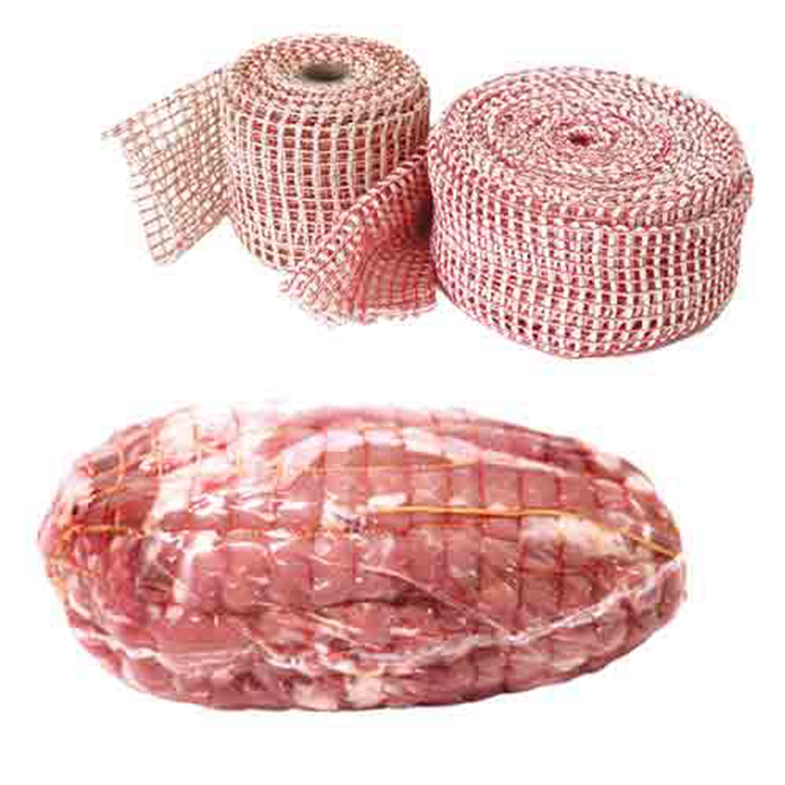 Rete elastica a doppia trama pesante, calza per insaccati e salumi ideali per l' affumicatura e stagionatura