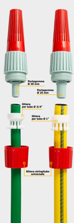 Presa a rubinetto con ghiera girevole in ottone con filettatura 1” F